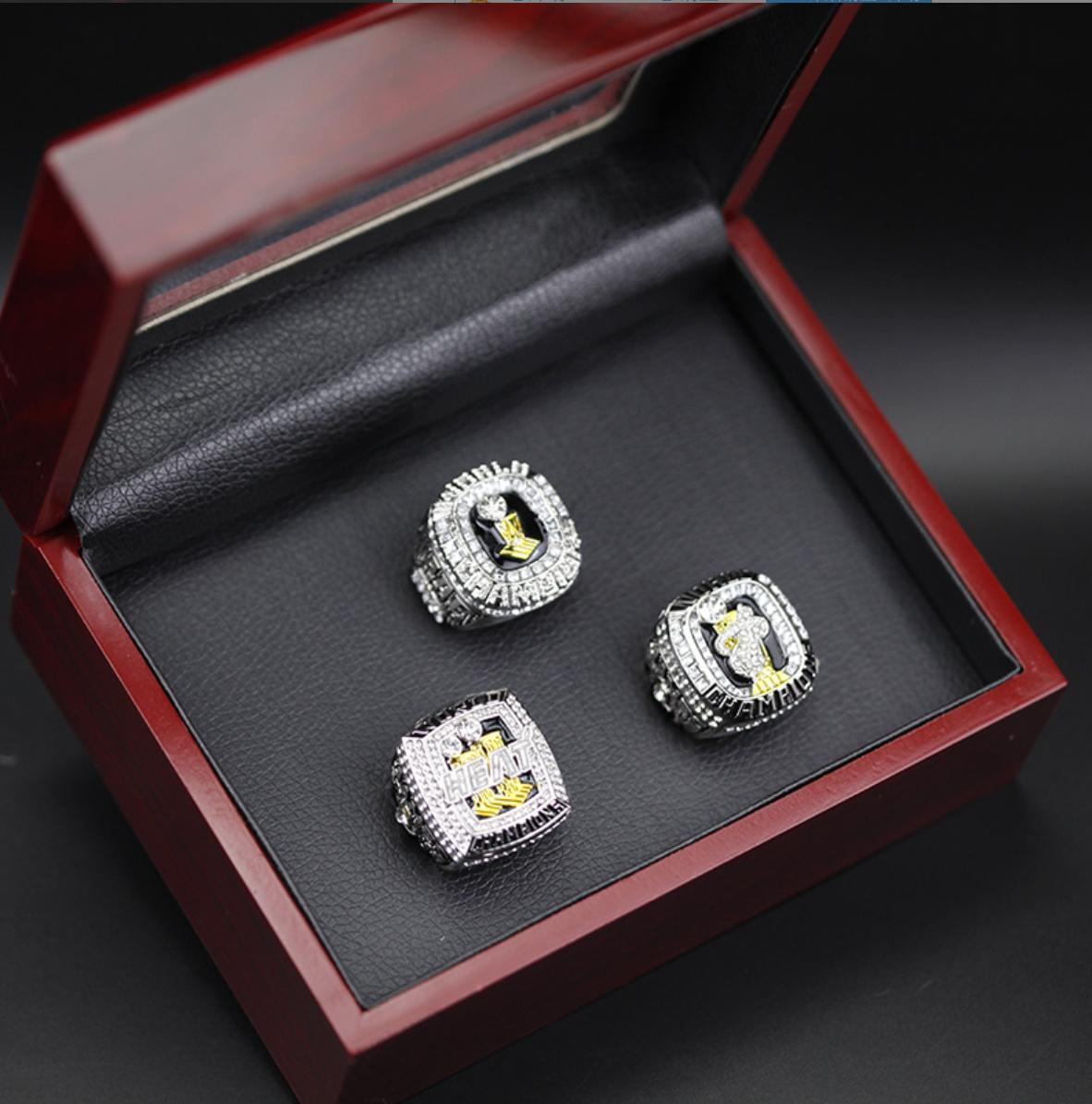 2006 2012 2013 Miami Heats NBA World Series Championship Rings Set with box