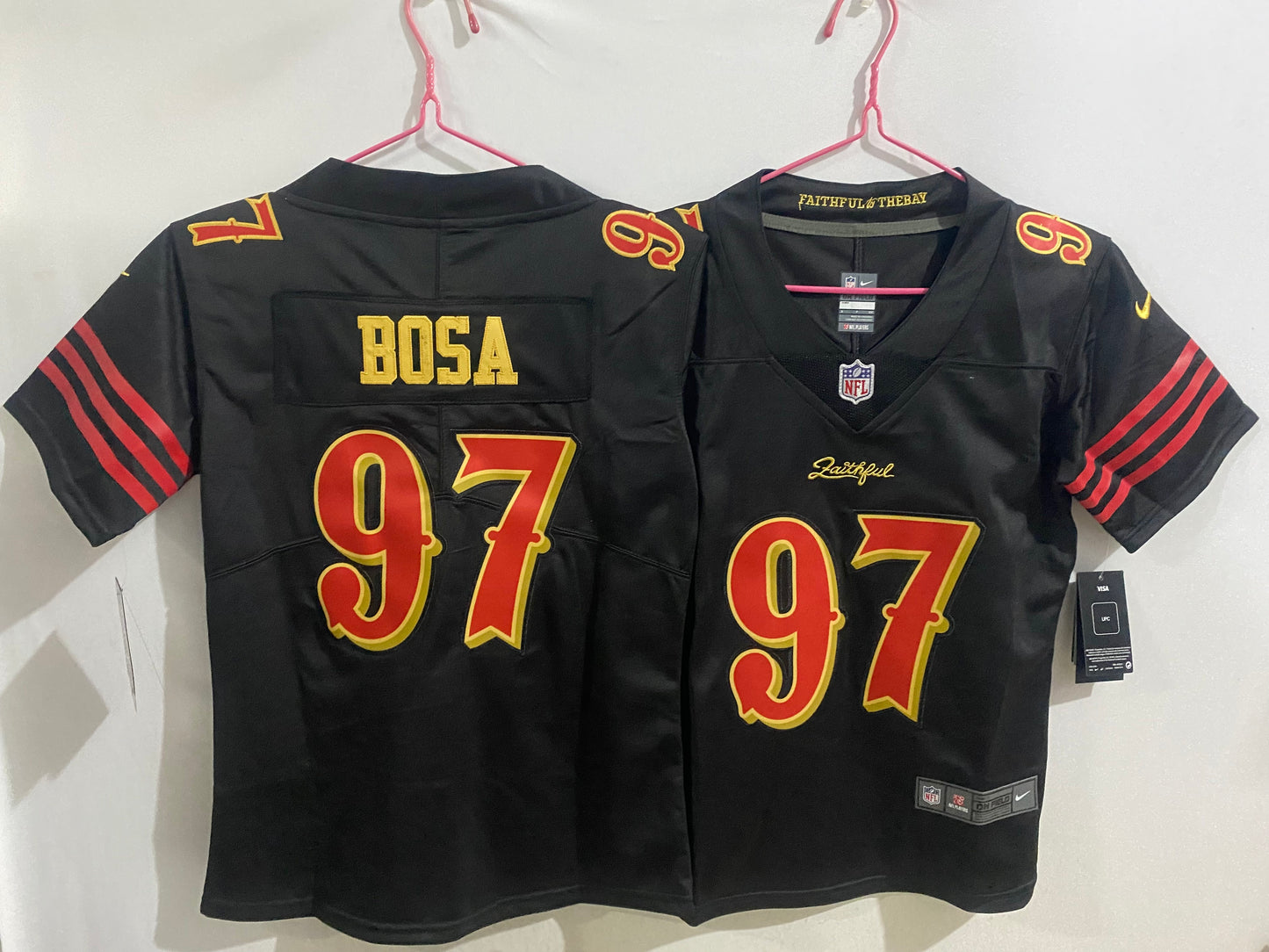 Boys girls fans SF 49ers football championship youth jersey