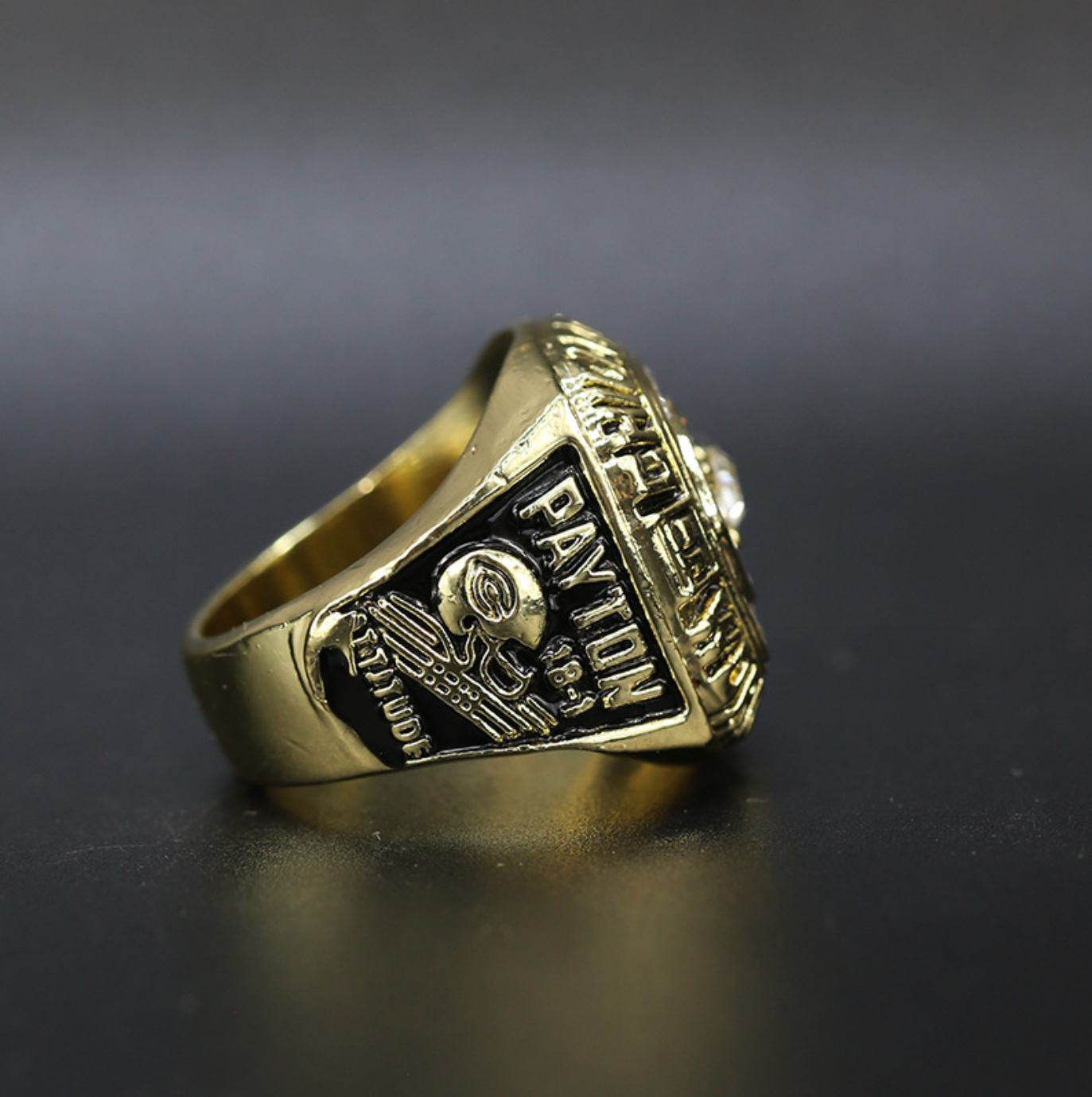 1985 Chicago Bears Super Bowl Championship Rings With Brown Wooden Display Box- PAYTON