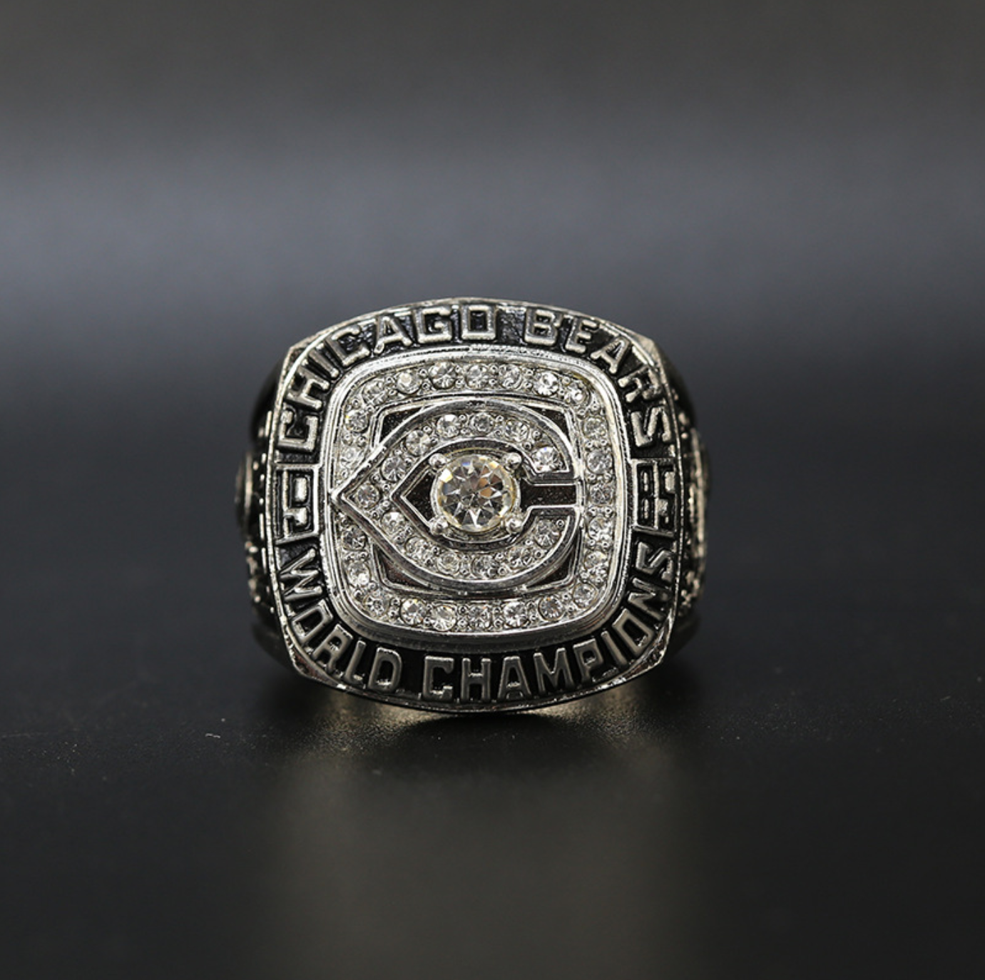 1985 Chicago Bears Super Bowl Championship Rings With Brown Wooden Display Box- PAYTON