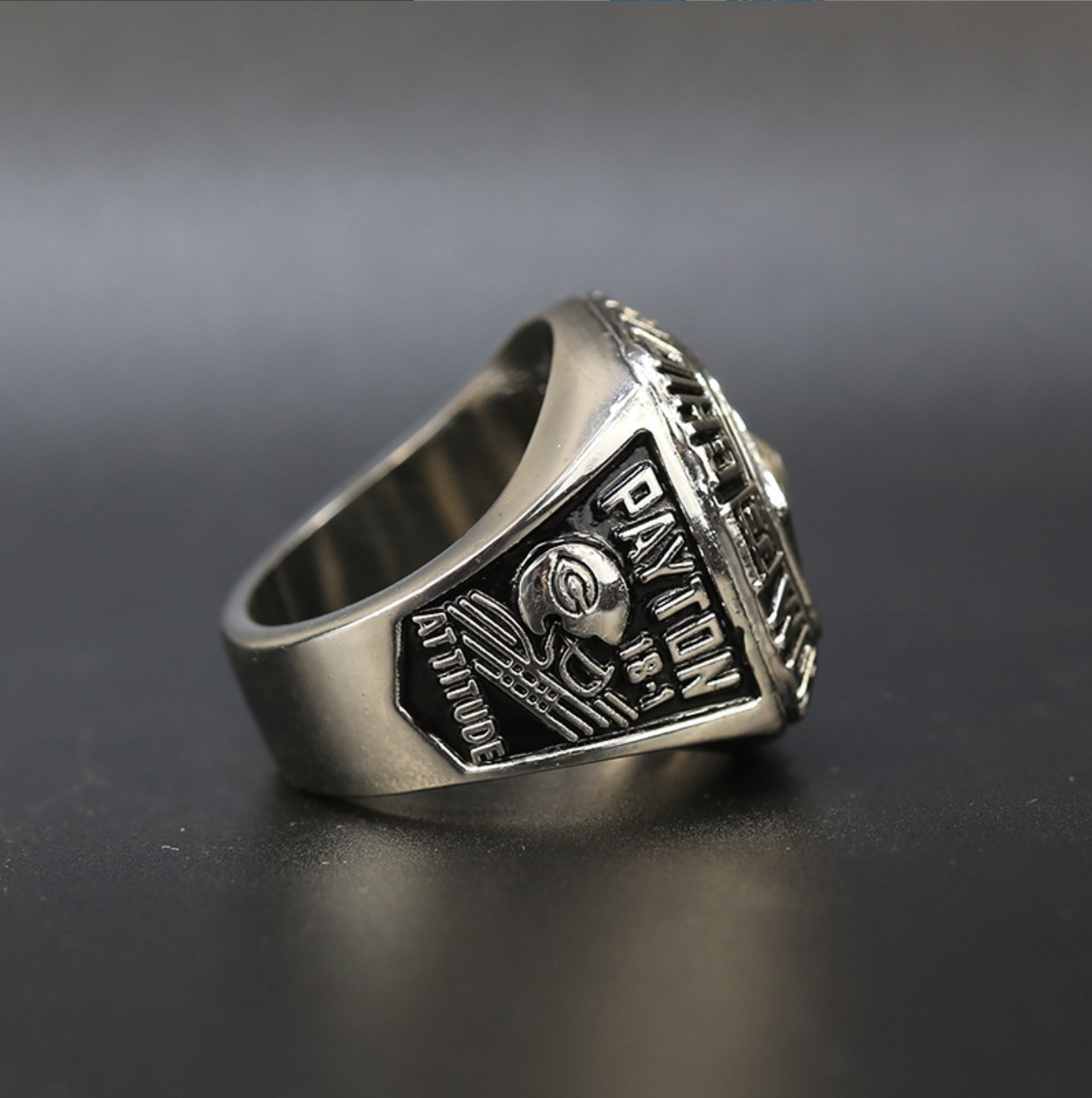 1985 Chicago Bears Super Bowl Championship Rings With Brown Wooden Display Box- PAYTON