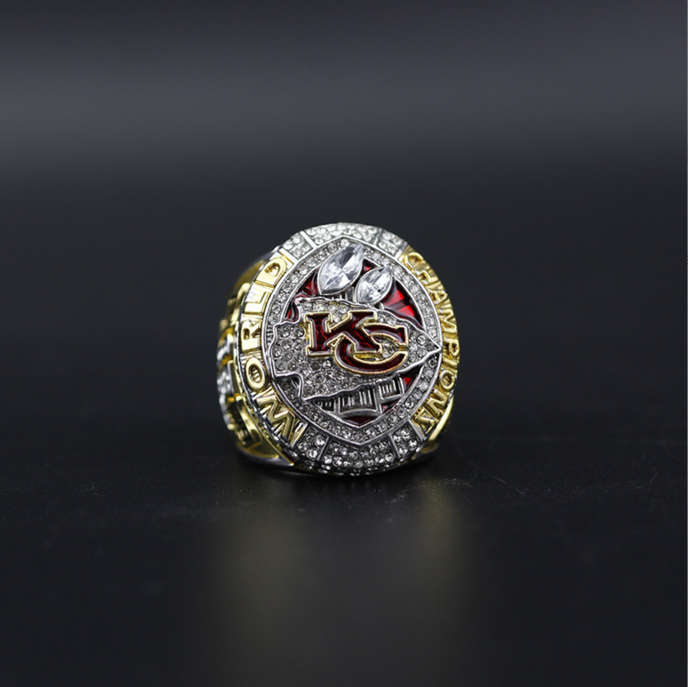 54th Super Bowl 2019 KC Chiefs Championship Rings With Brown Wooden Display Box