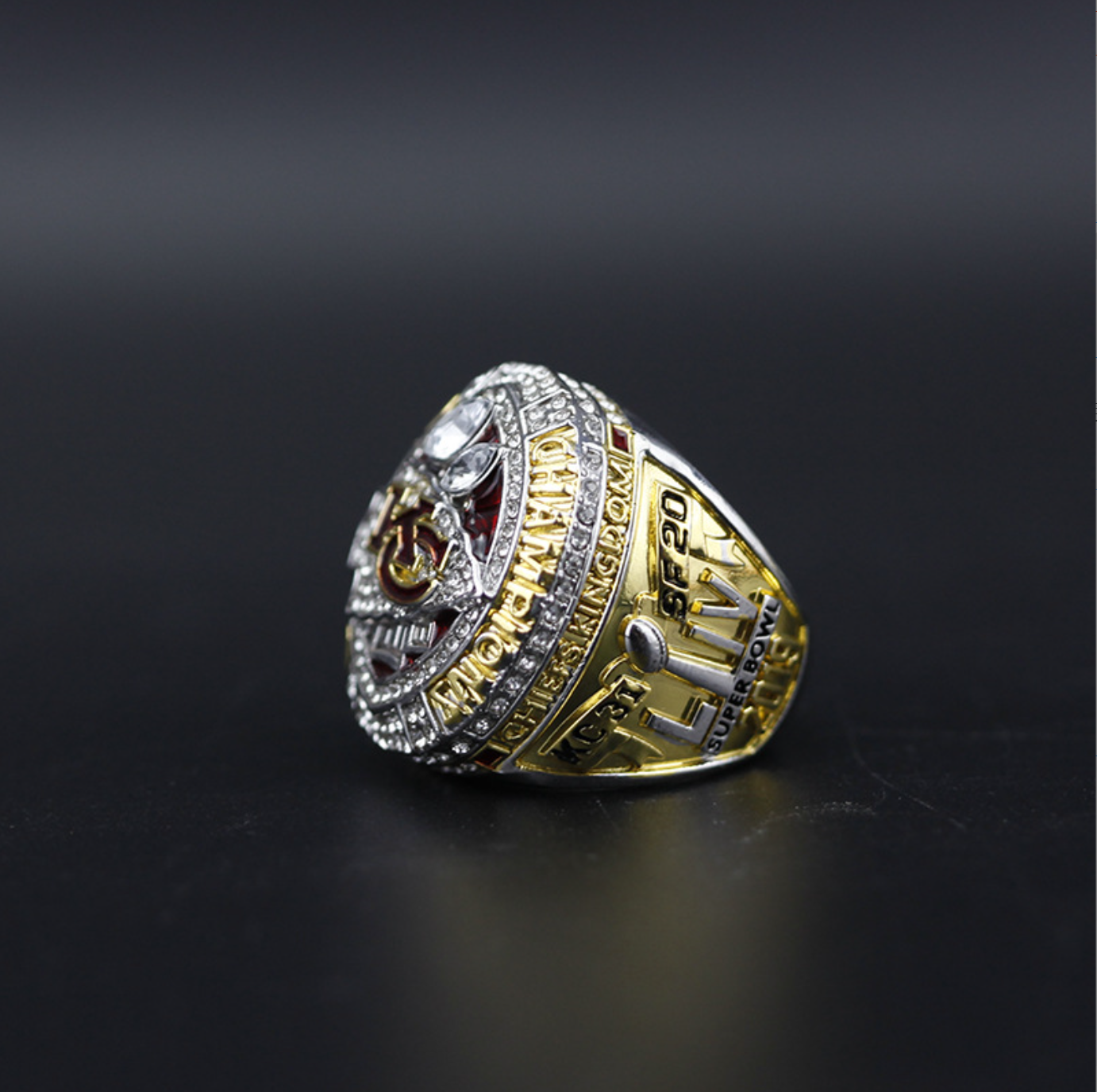 54th Super Bowl 2019 KC Chiefs Championship Rings With Brown Wooden Display Box