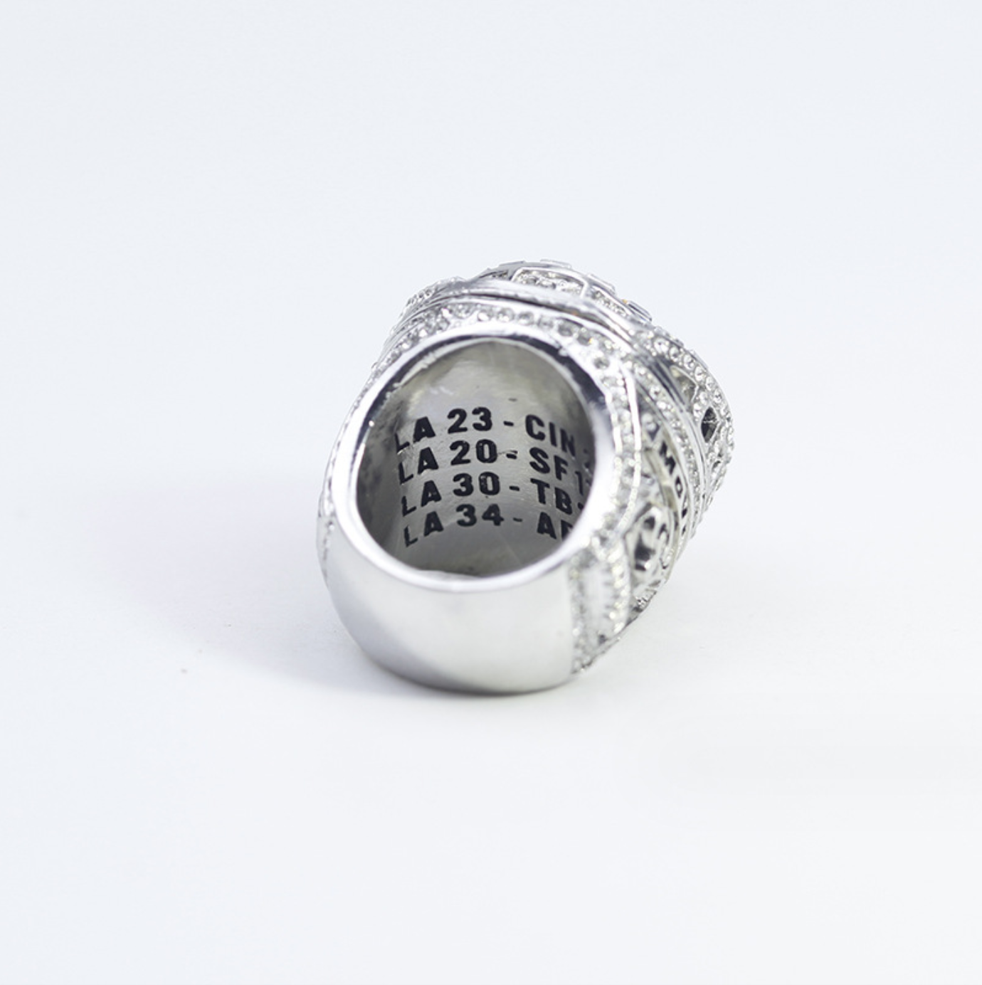 2021 LA Rams Super Bowl Championship Rings With Brown Wooden Display Box